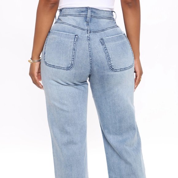 Wide Leg Jeans with Drawstring - Picture 3 of 6
